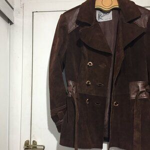 VINTAGE KALIN'S LEATHER SUEDE BELTED JACKETS SIZE S